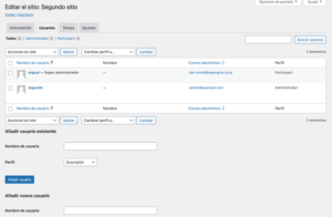 editar segundo sitio web WordPress
