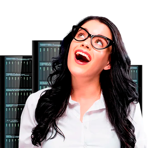 Mujer sorprendida de encontrar la oferta de Servidores VPS